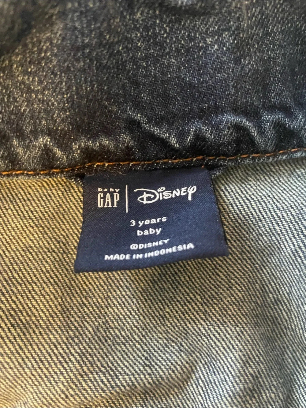 GAP Dark Blue Denim Kids Jacket with Mickey Appliqué